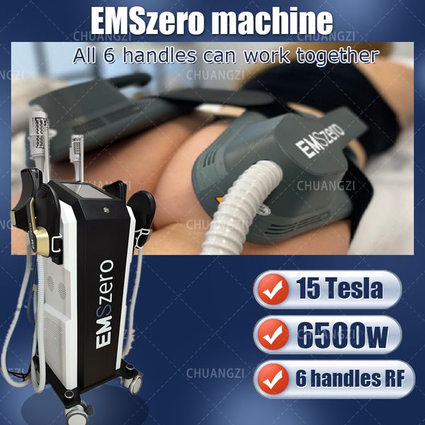 Image of ENH 845114353 2023 15 tesla rf vertical slimming 6500w 2 in 1 emszero plus roller equipment 6 handles fat decomposition muscle booster fitness beauty inst