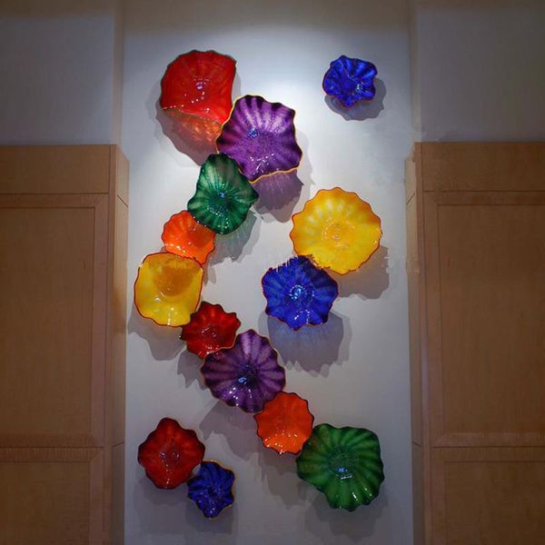 Image of ENM 544622256 handmade blown glass wall lamps american style customized murano flower sconce art design decor