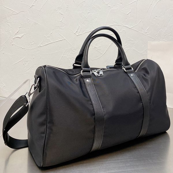 Image of ENM 721011783 fashion duffle bag men triple black nylon travel bags mens handle luggage gentleman business tote with shoulder strap