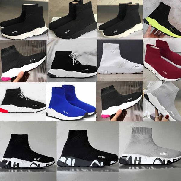 Image of ENS 755848495 fashion men designer fly knit socks sneakers platform casual shoes trainers couple sneakers sock walking 1020 platform boots running with