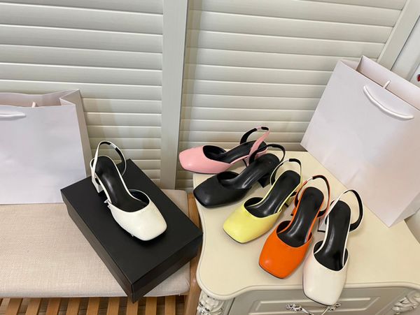 Image of ENS 767661356 ladies high heel sandals 2022 spring and summer new slippers temperament square head beauty head baotou thick heel fashion shoes casual