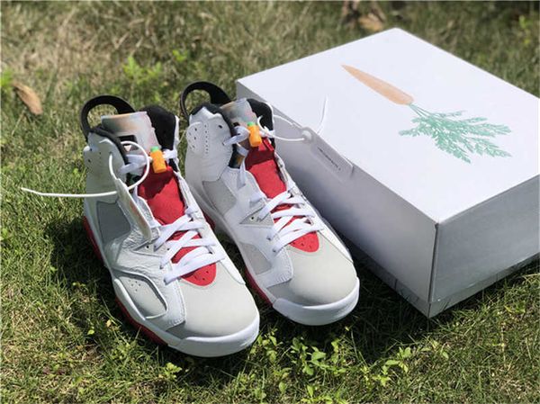 Image of ENSP 710350252 released authentic 6 hare neutral grey white true red black bugs bunny 6s men women outdoor shoes trainers sneakers ct8529-062 with box