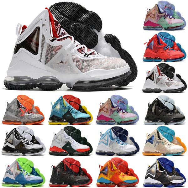 Image of ENSP 760302193 2022 lebrons 19 men basketball shoes sneakers 19s valentines day tune squad space jam black aqua hardwood classic trainers size 55-12