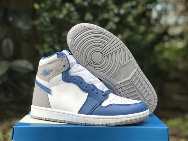 Image of ENSP 835518253 2023 authentic 1 high og true blue outdoor shoes men women white cement grey lost and found grey muslin black mid university blue sports sne