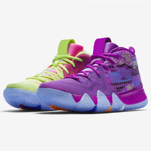 Image of ENSP 845830306 irving 4 multicolor men&#039s outdoor shoes for 4s what the purple fluorescent green classic fashion sports size 40-46