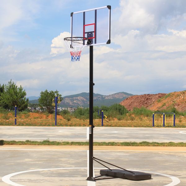 Image of ENSP 872479276 portable basketball hoop system height adjustable basketball stand for teens adults indoor outdoor w/wheels 43 inch backboard