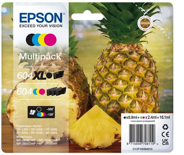 Image of EPSON ink bar Multipack "Ananas" 4-colours 604XL Black / 604 CMY Ink ČB 500 BAR 130 stran PL ID 387996