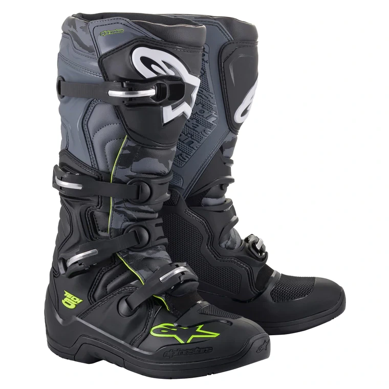 Image of EU Alpinestars Tech 5 Boots Black Cool Gray Yellow Fluo Taille US 14
