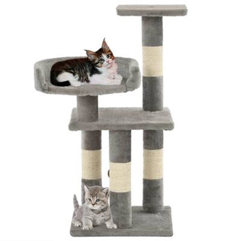 Image of [EU Direct] 65cm vidaXL 170607 Cat Tree with Sisal Scratching Posts Climbing Mat Protecting Furniture Pad Hammock Pet Be