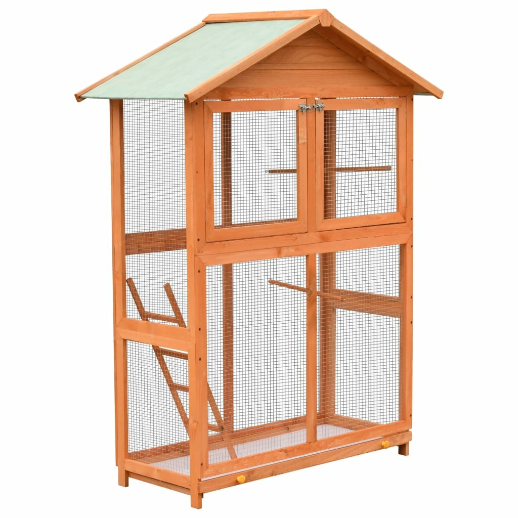 Image of [EU Direct] vidaXL 170638 Outdoor Bird Cage Solid Pine & Fir Wood 1255x595x164 cm Pet Supplies Dog House Pet Home Cat