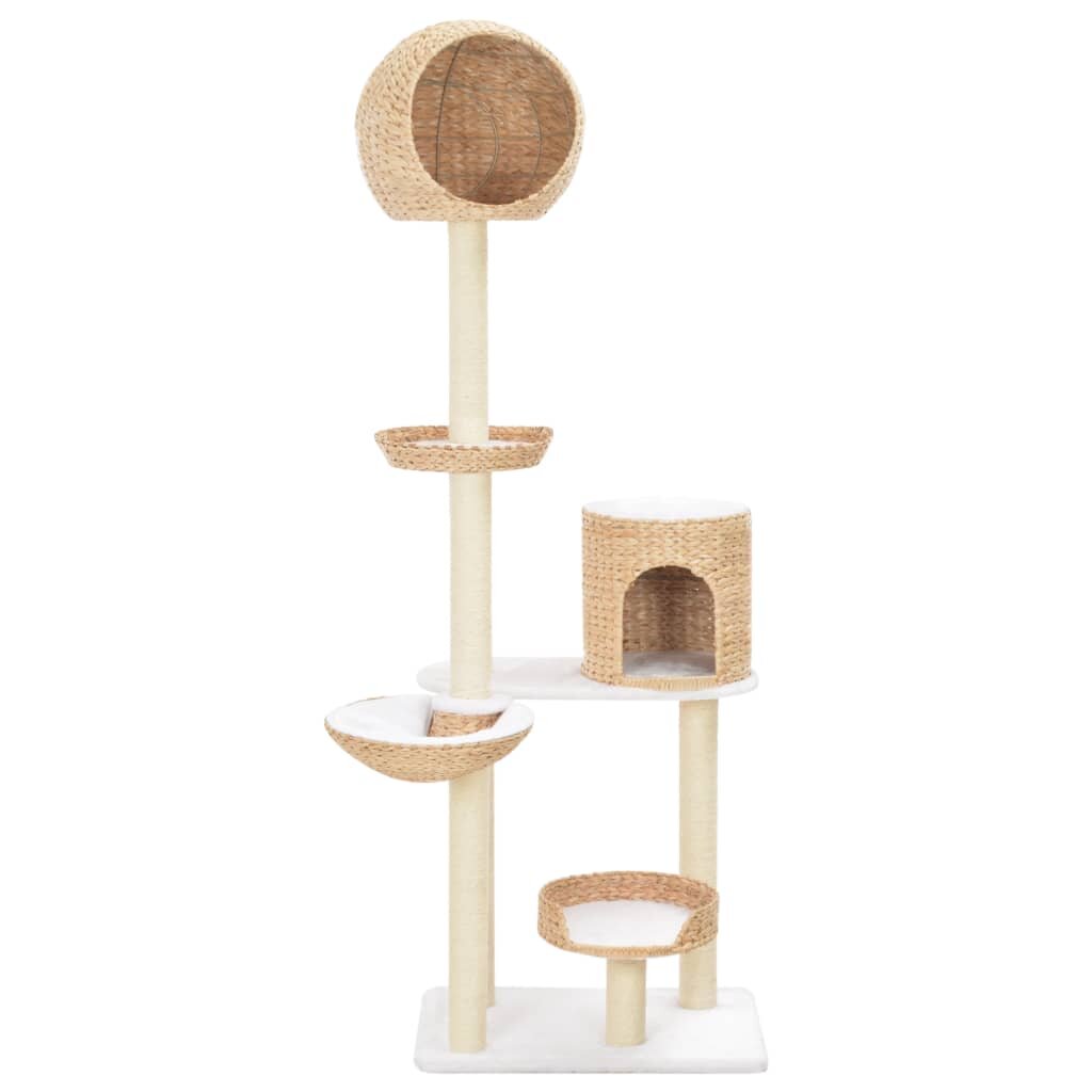 Image of [EU Direct] vidaXL 170734 Cat Tree with Sisal Scratching Post Natural Willow Wood Pet Supplies Cat Puppy Home Bedpan