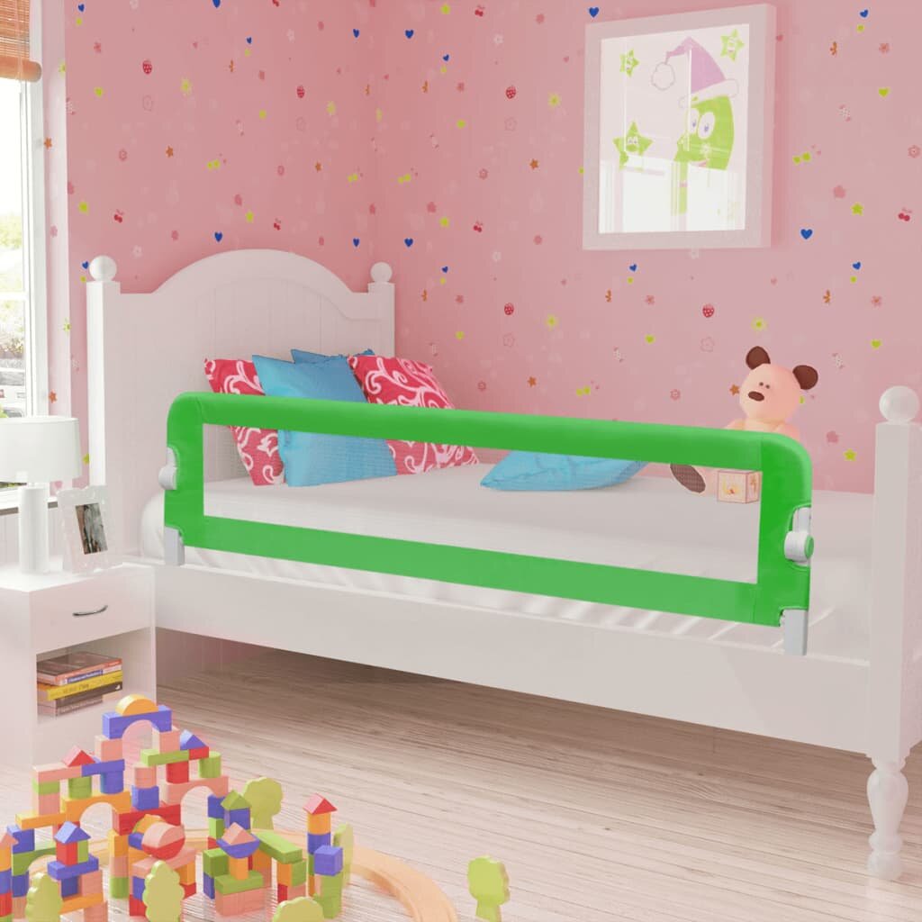 Image of [EU Direct] vidaxl 10100 Toddler Safety Bed Rail 150 x 42 cm Green Children's Bed Barrier Fence Foldable Home Anti-Fall