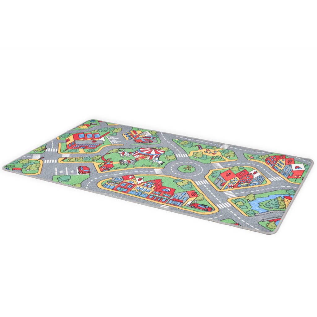 Image of [EU Direct] vidaxl 132727 Play Mat Loop Pile 100x165 cm City Road Pattern Kindergarten Interactive Toy Outside Indoor