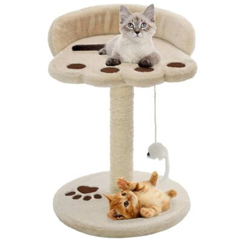 Image of [EU Direct] vidaxl 170542 Cat Tree with Sisal Scratching Post 40 cm Scratcher Tower Home Furniture Climbing Frame Toy Sp