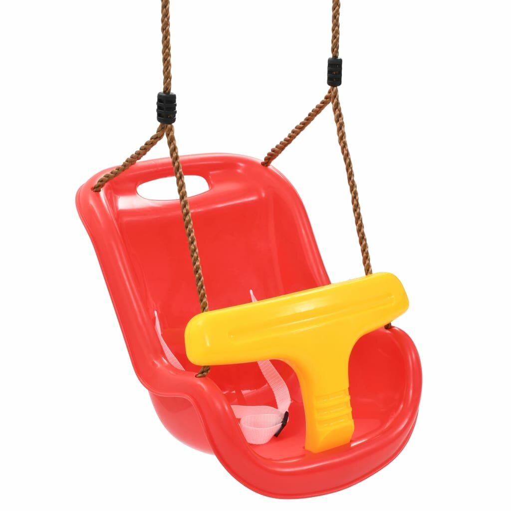Image of [EU Direct] vidaxl 91799 Baby Swing with Safety Belt PP Red Children Kindergarten Interactive Toy Outside Indoor