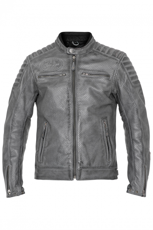 Image of EU John Doe Leather Storm Gris Blouson Taille 2XL