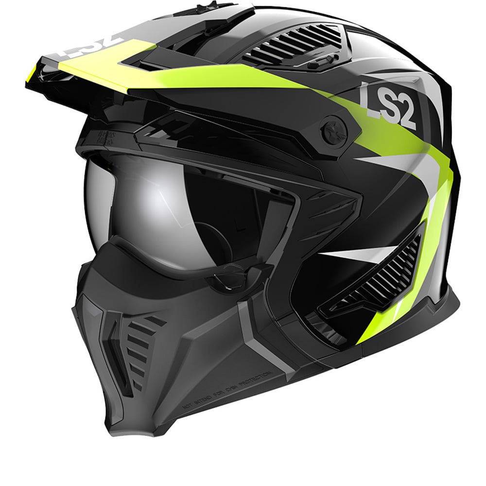 Image of EU LS2 OF606 Drifter Triality H-V Jaune 06 Casque Cross Taille S