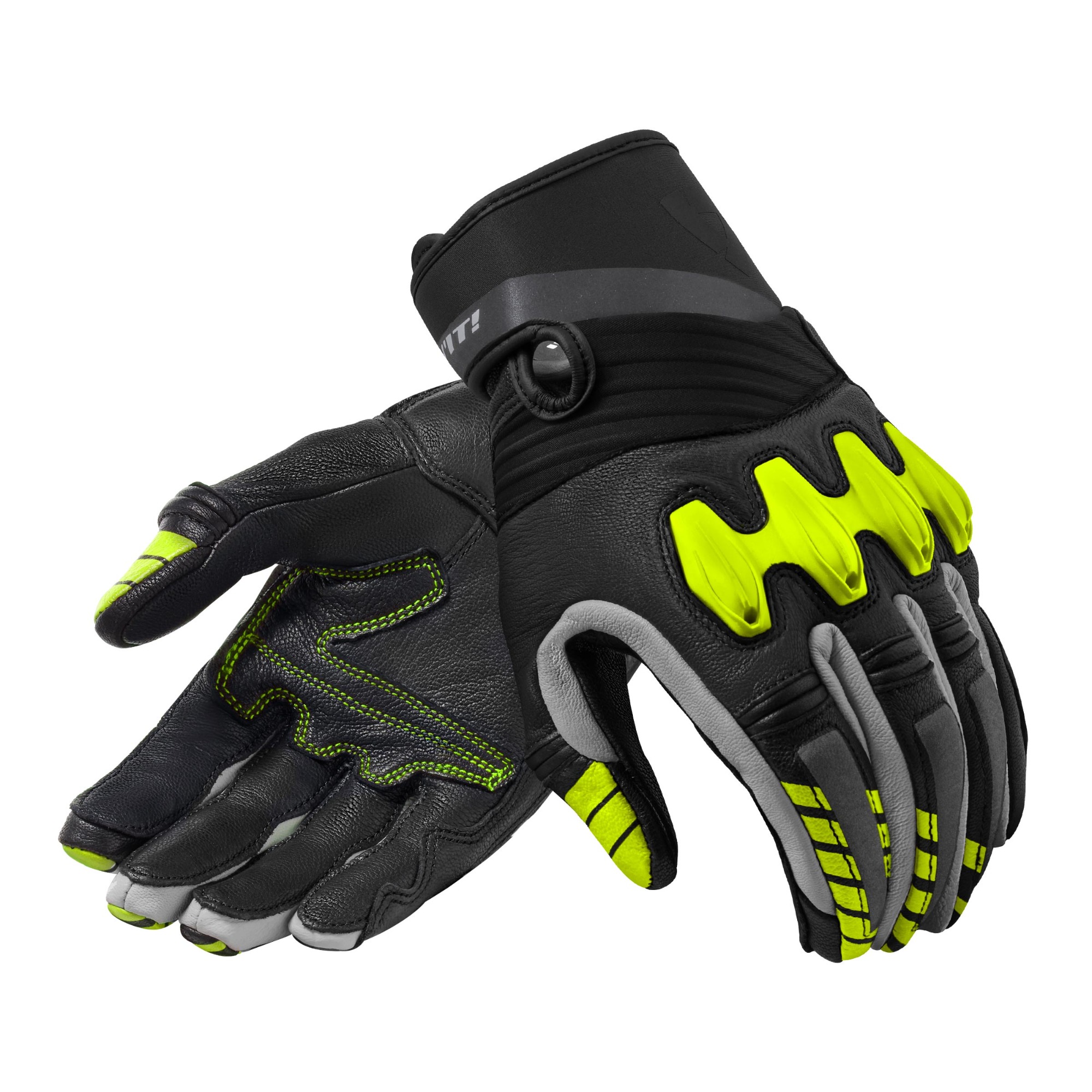 Image of EU REV'IT! Energy Noir Neon Jaune Gants Taille M