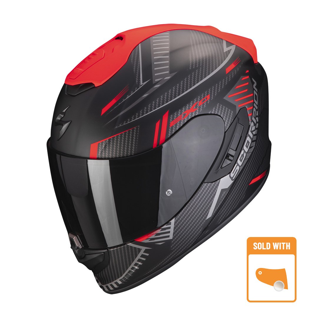 Image of EU Scorpion Exo-1400 Evo Air Shell Mat Black-Red Casque Intégral Taille XL