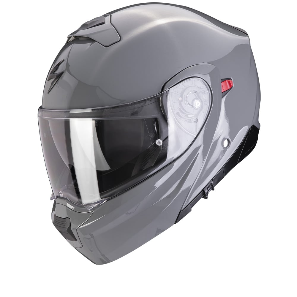 Image of EU Scorpion Exo-930 Evo Solid Gris Cement Casque Modulable Taille L