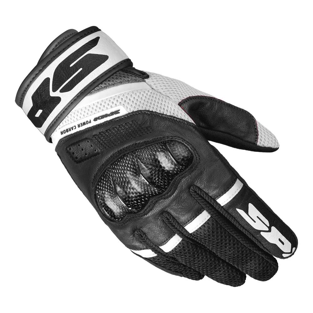 Image of EU Spidi Power Carbon Gloves Black White Taille XL