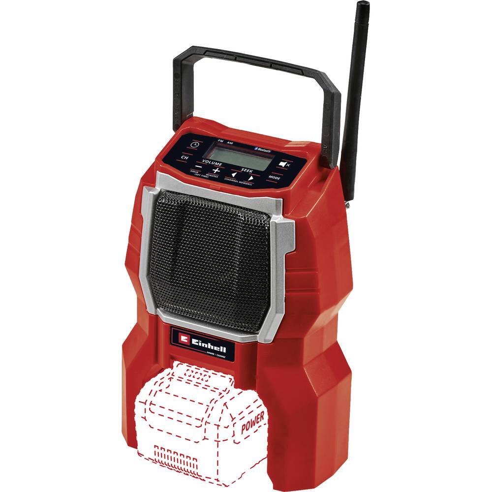 Image of Einhell TC-RA 18 Li BT - Solo Workplace radio FM Bluetooth Red