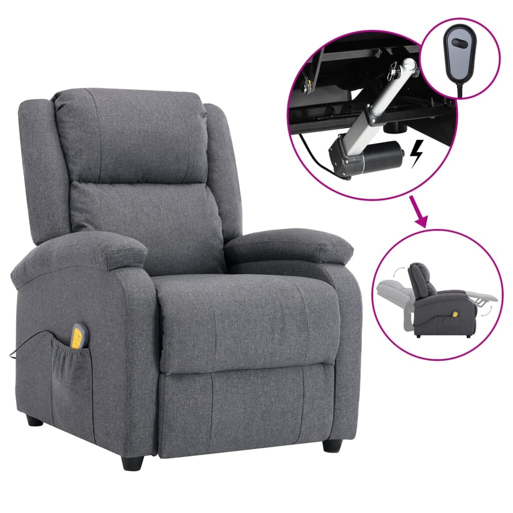 Image of Electric Massage Recliner Dark Gray Fabric