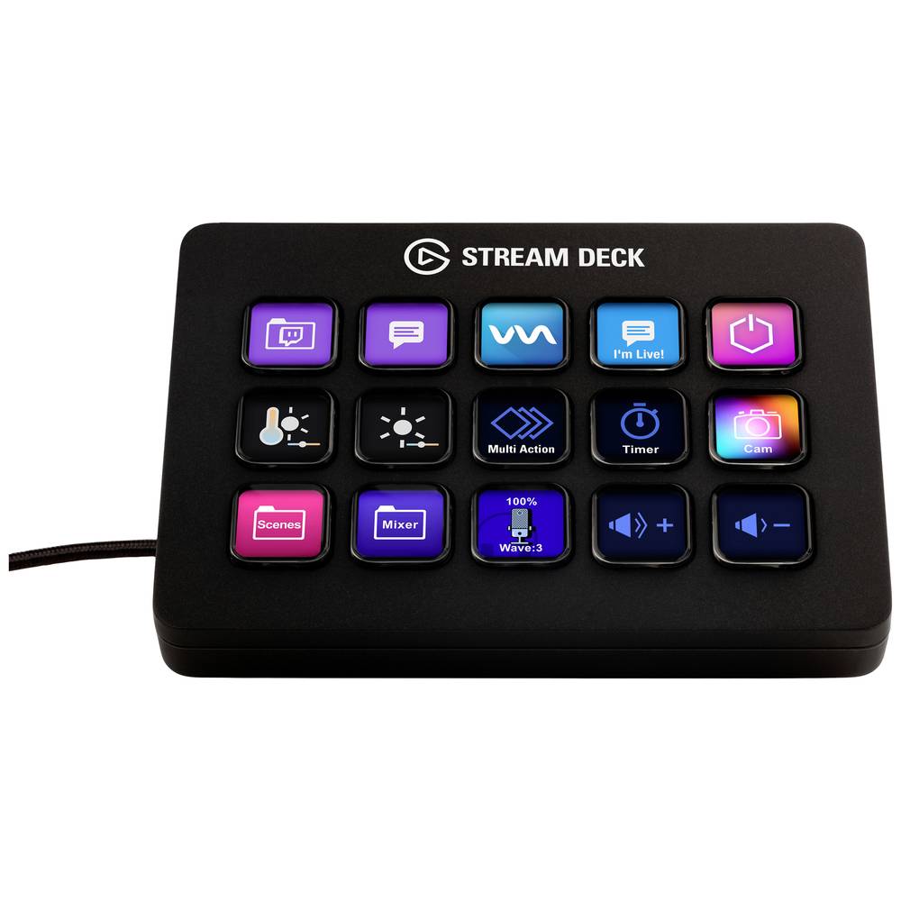 Image of Elgato Stream Deck MK2 Corded Streaming and photo/video editing console None (PC-controlled) Black Backlit Display