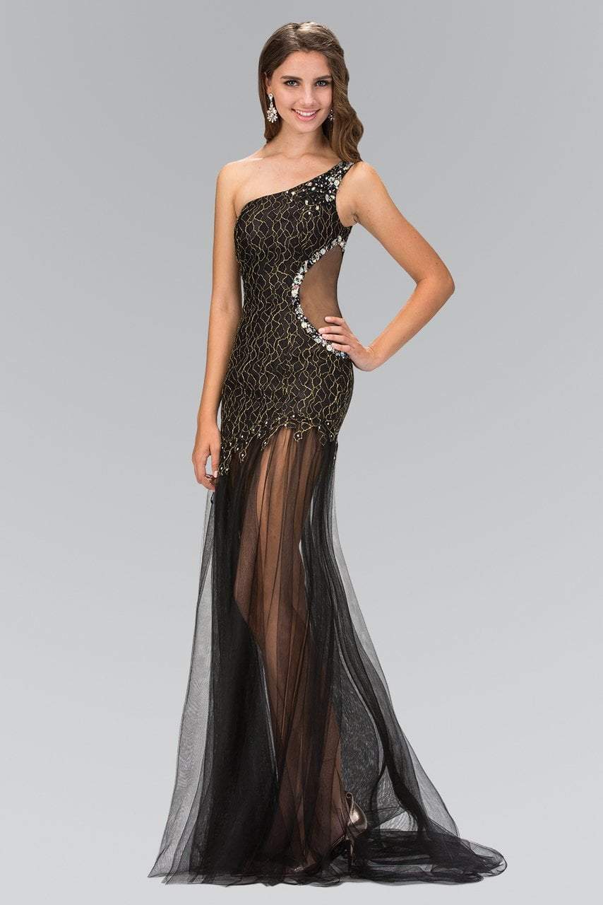 Image of Elizabeth K - GL1094 Asymmetrical Cutout Tulle Gown