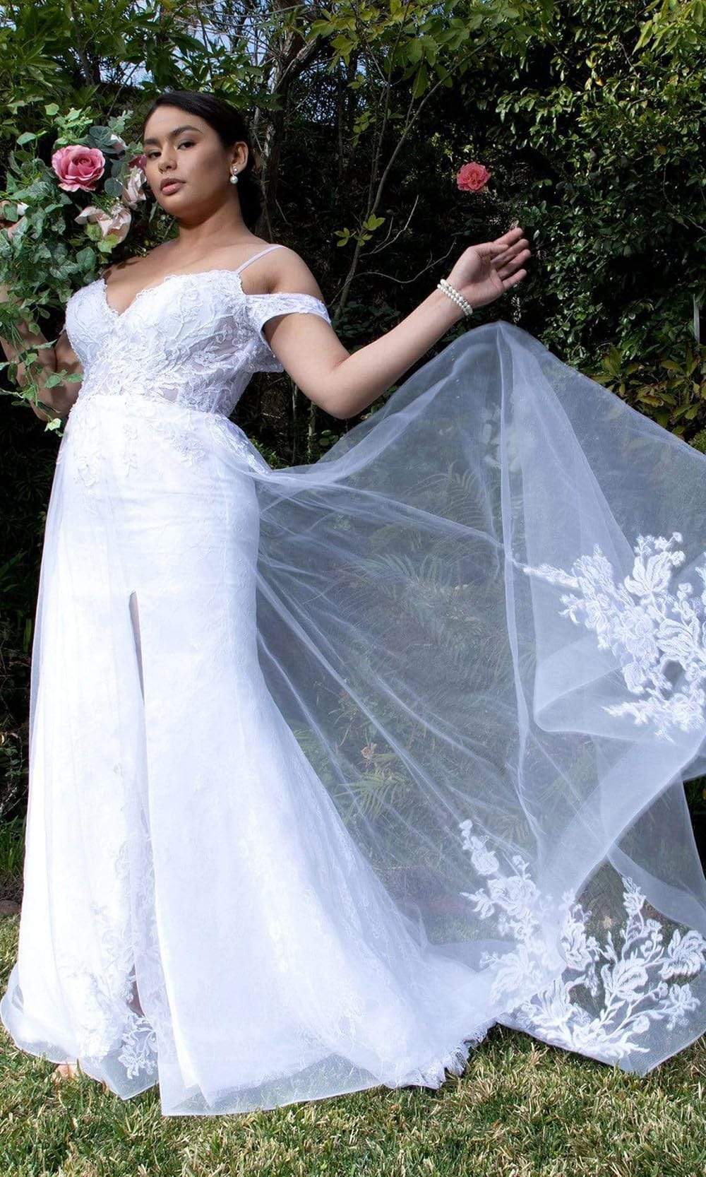 Image of Elizabeth K - GL1946 Cold Shoulder Lace Bridal Dress