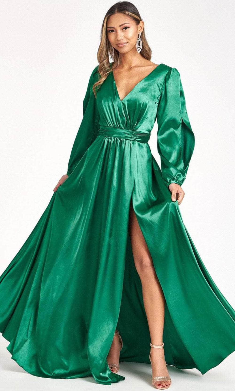 Image of Elizabeth K GL1990 - Split Sleeve High Slit Evening Dress