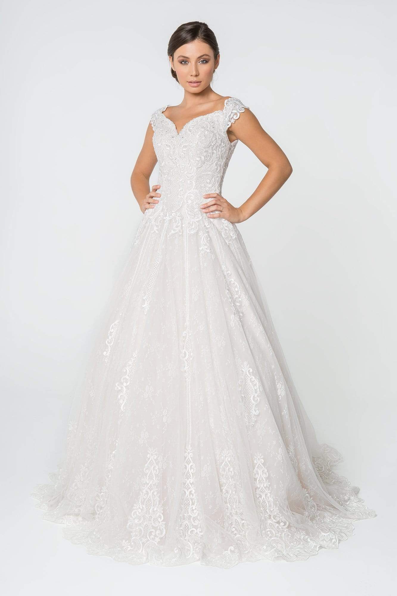 Image of Elizabeth K - GL2823 Embellished Lace A-line Wedding Gown