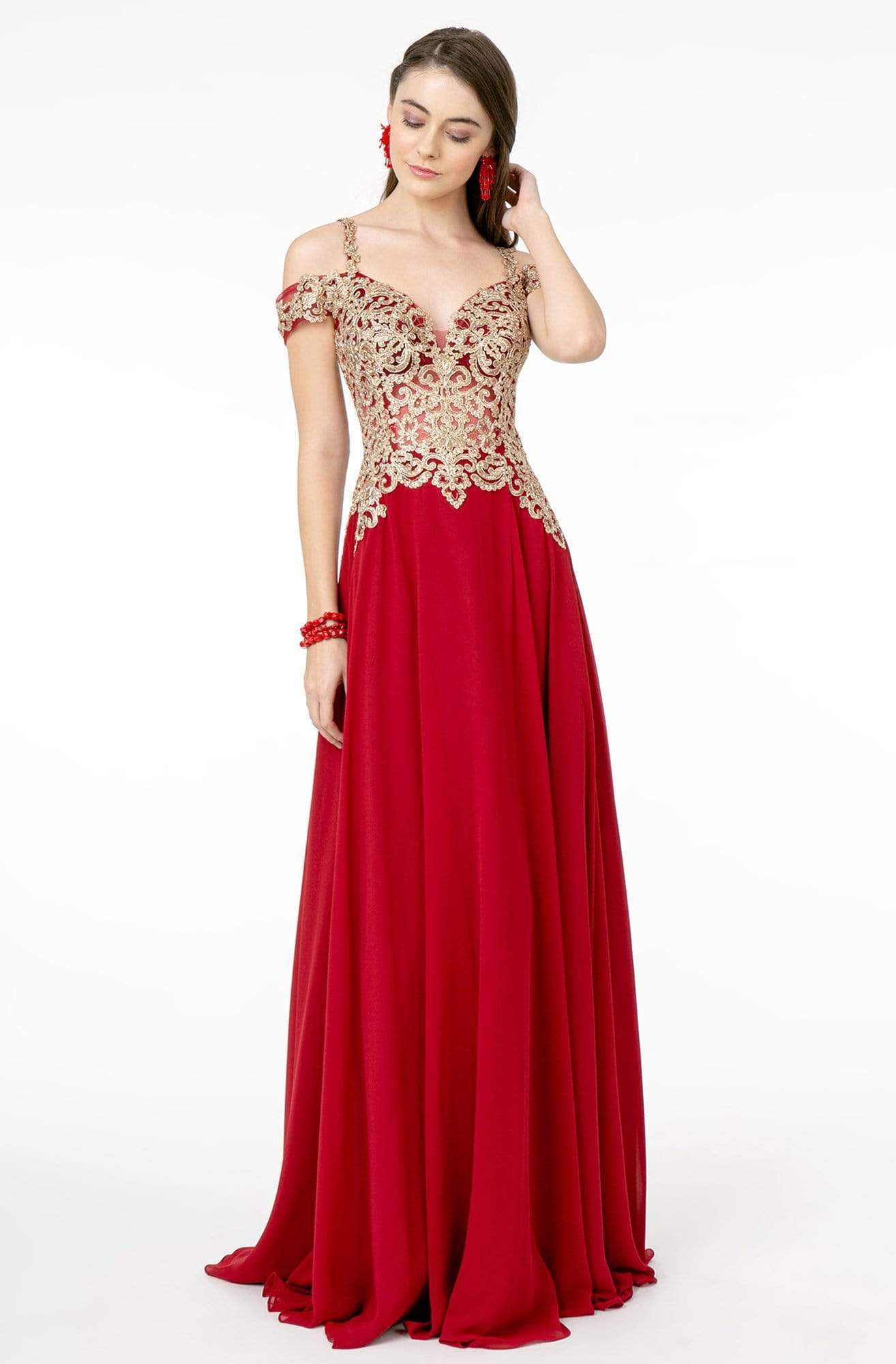 Image of Elizabeth K - GL2998 Embroidered Sweetheart Chiffon A-Line Gown