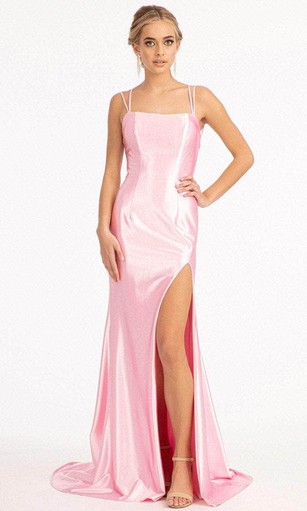 Image of Elizabeth K GL3061 - Lace Up Satin Evening Dress