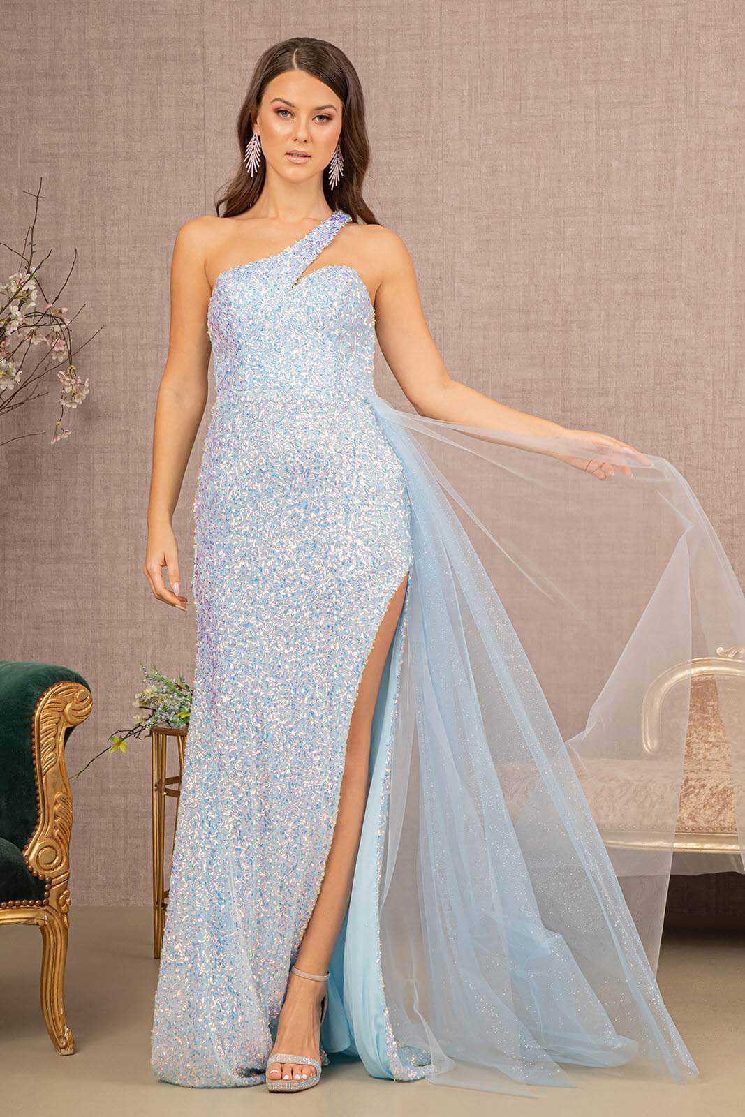 Image of Elizabeth K GL3133 - Embellished Asymmetrical Prom Dress