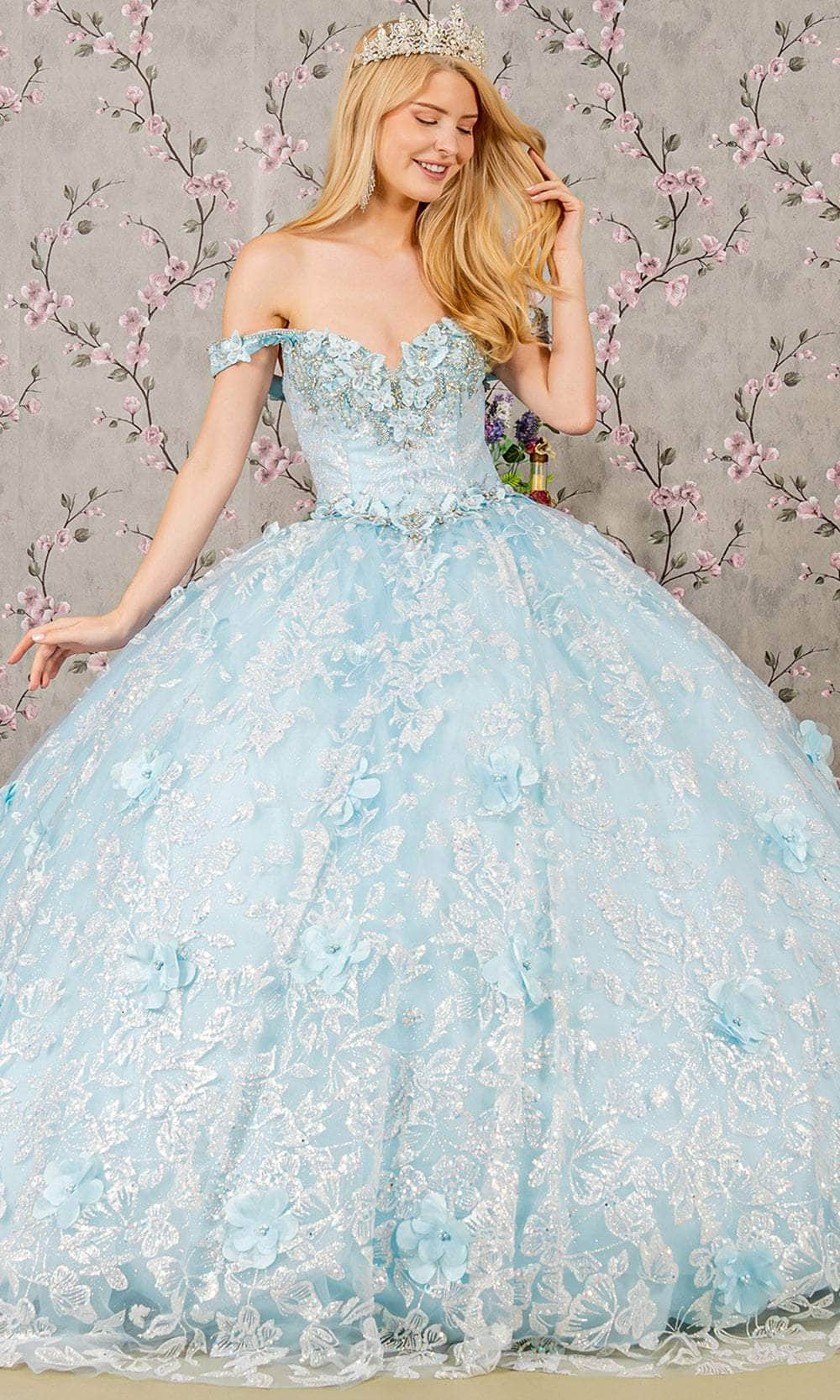 Image of Elizabeth K GL3183 - Sequin Off-Shoulder Ballgown