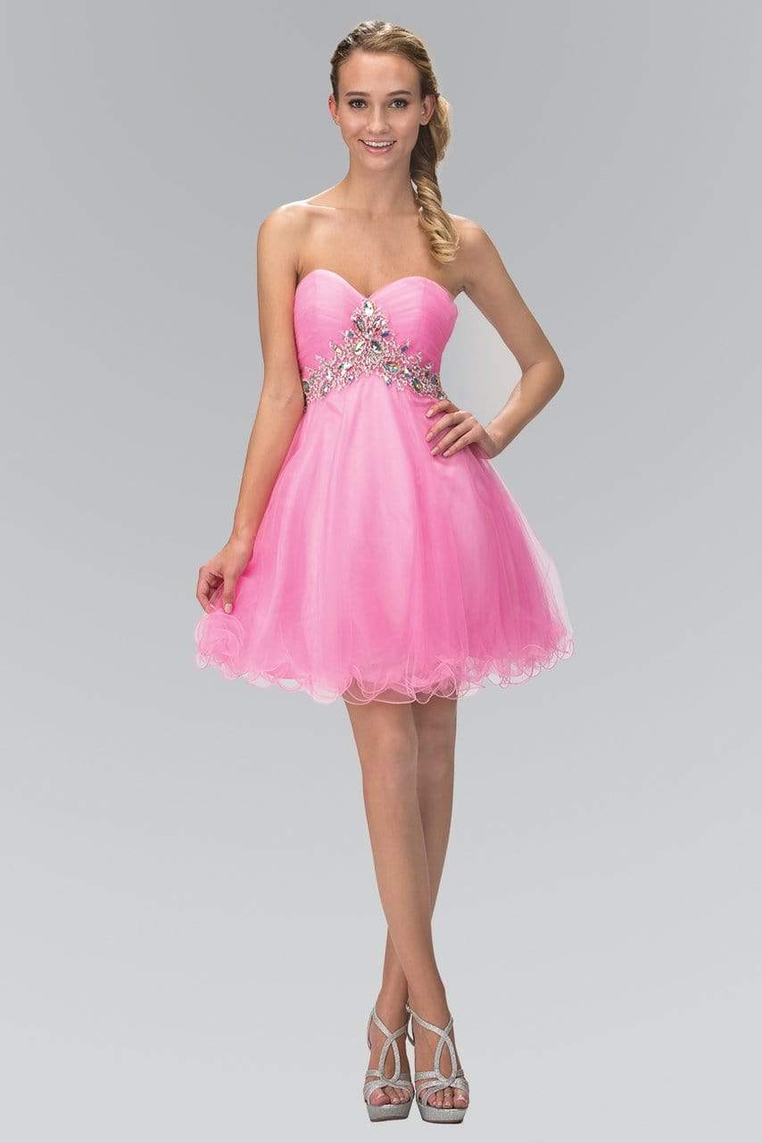 Image of Elizabeth K - GS1139 Jeweled Ruched Sweetheart Tulle A-line Dress