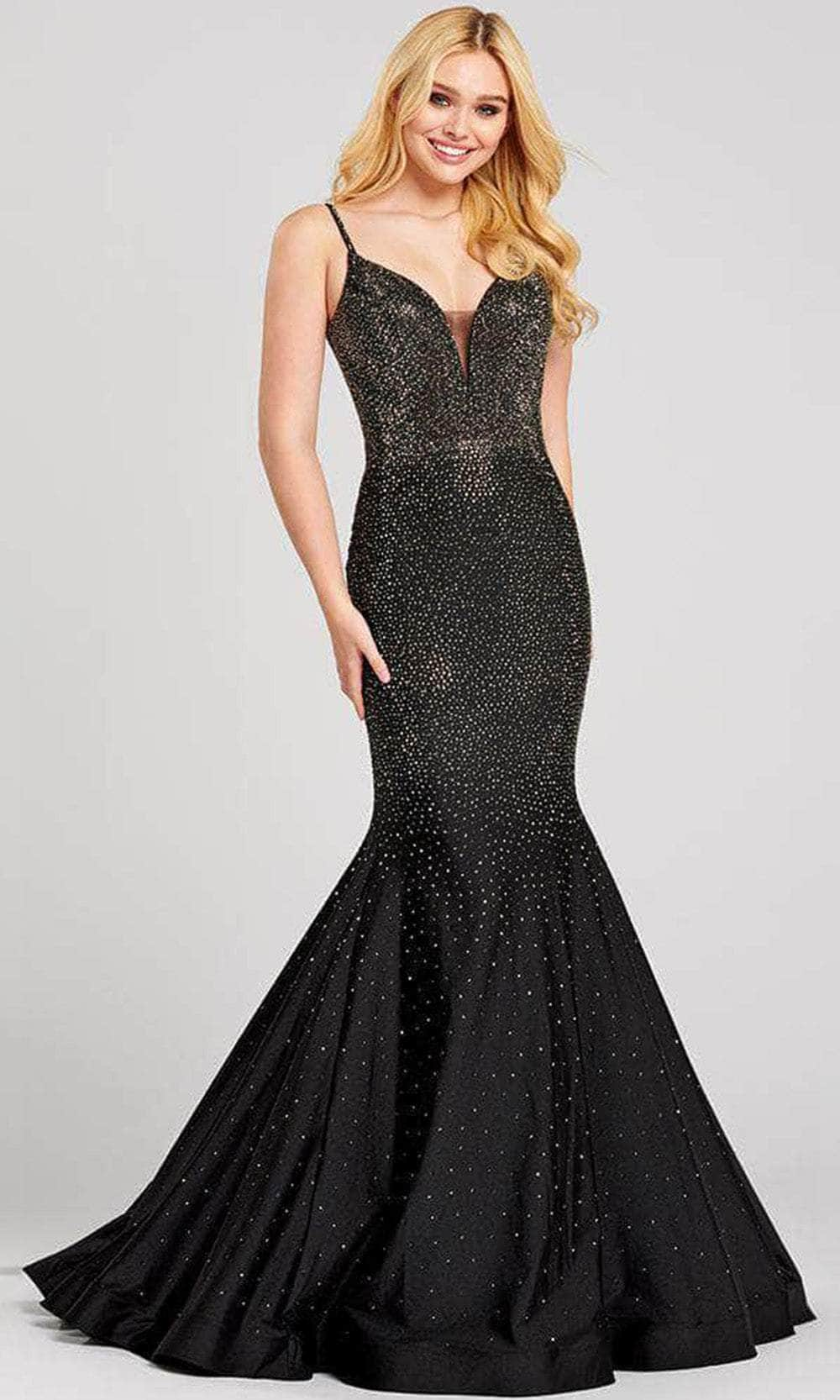 Image of Ellie Wilde EW120012 - Sleeveless V-Neck Evening Gown