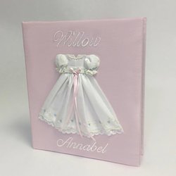 Image of Embroidered Batiste Gown Personalized Baby Memory Book