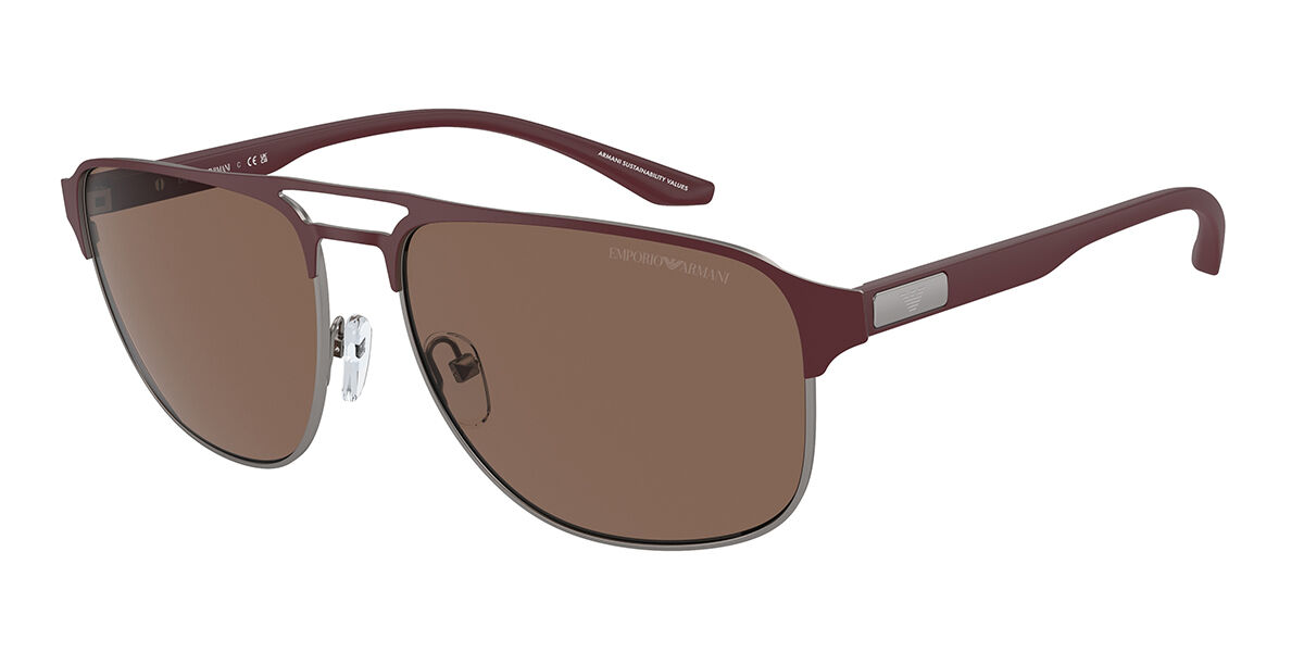 Image of Emporio Armani EA2144 336673 60 Lunettes De Soleil Homme Bordeaux FR