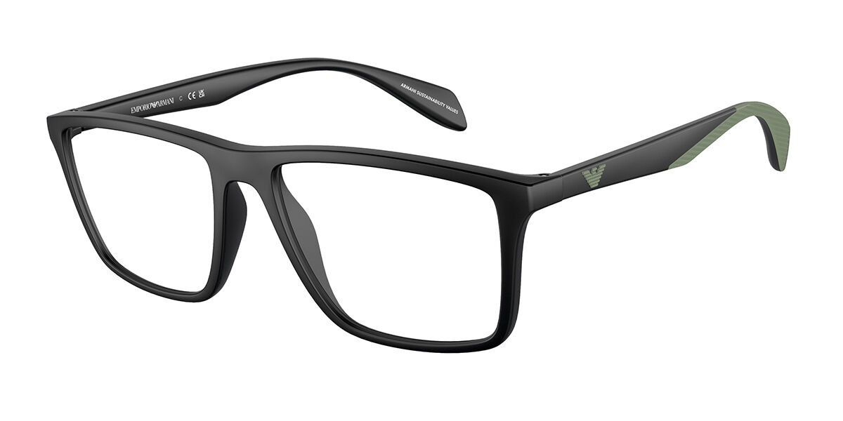 Image of Emporio Armani EA3230 5001 55 Czarne Męskie Okulary Korekcyjne PL