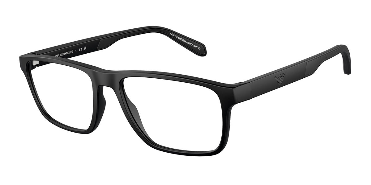 Image of Emporio Armani EA3233 5001 56 Czarne Męskie Okulary Korekcyjne PL