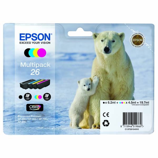 Image of Epson 26 T2616 CMYK multipack eredeti tintapatron HU ID 13930