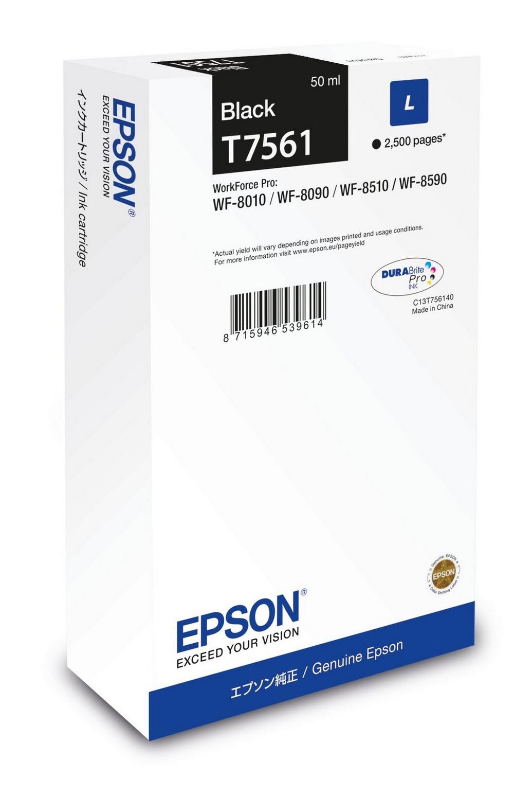 Image of Epson T7561 L C13T75614N fekete (black) eredeti tintapatron HU ID 509617