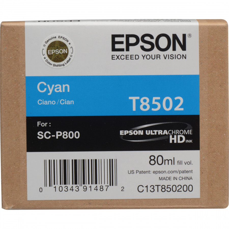 Image of Epson T850200 cián (cyan) eredeti tintapatron HU ID 9851