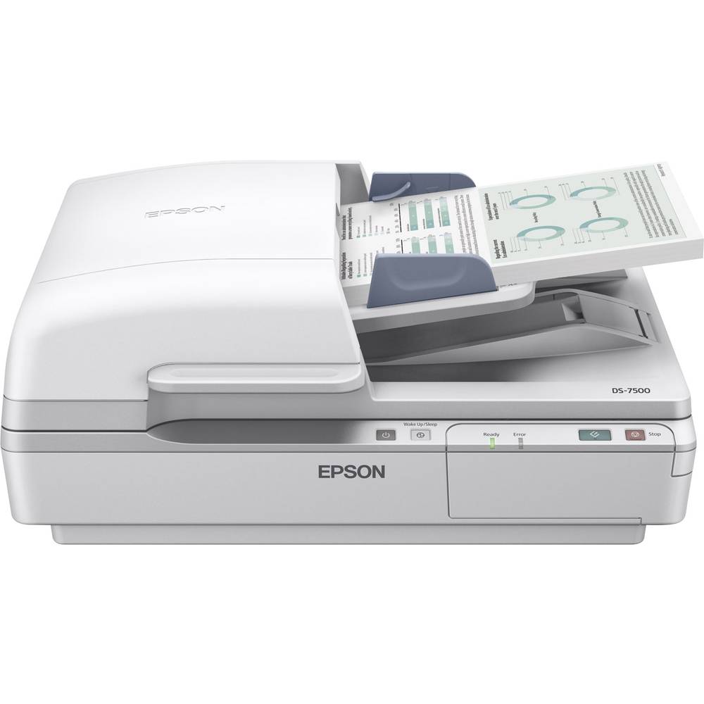 Image of Epson WorkForce DS-7500N Duplex document scanner A4 1200 x 1200 dpi 40 pages/min 80 IPM USB LAN (10/100/1000 Mbps)