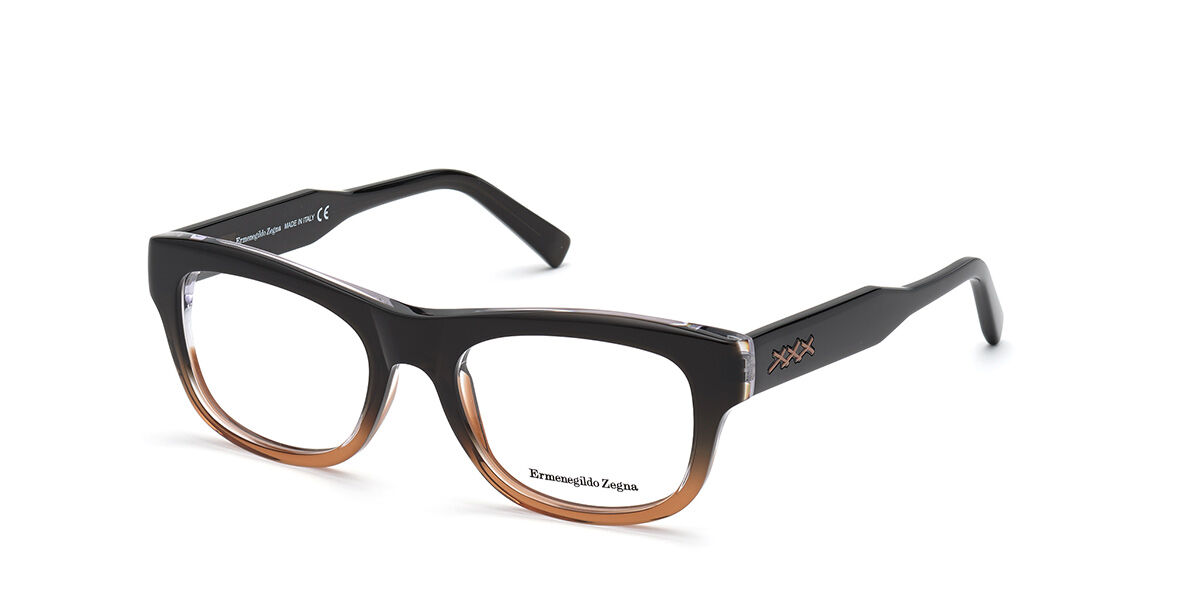 Image of Ermenegildo Zegna EZ5157 050 53 Brązowe Męskie Okulary Korekcyjne PL