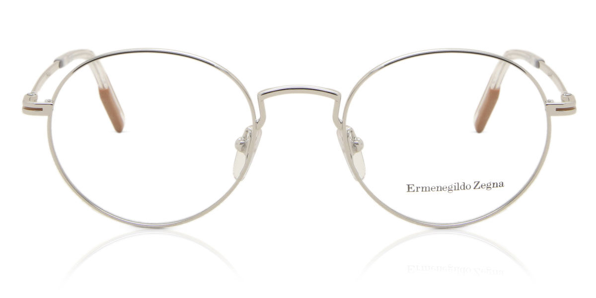 Image of Ermenegildo Zegna EZ5205 016 49 Srebrne Męskie Okulary Korekcyjne PL