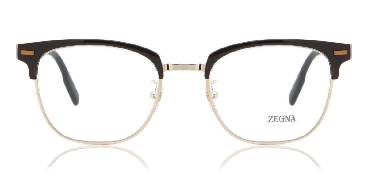 Image of Ermenegildo Zegna EZ5250-H 050 52 Brązowe Męskie Okulary Korekcyjne PL