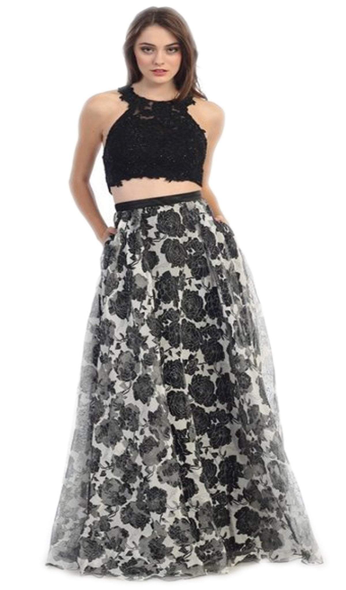 Image of Eureka Fashion - Two Piece Floral Evening Gown
